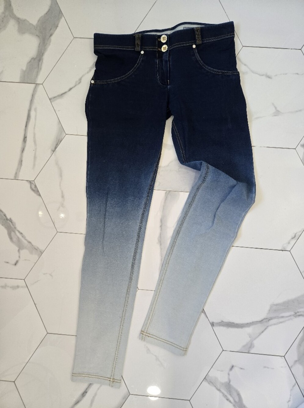 Freddy Ombre Skinny Jeans in Dark and Light Blue